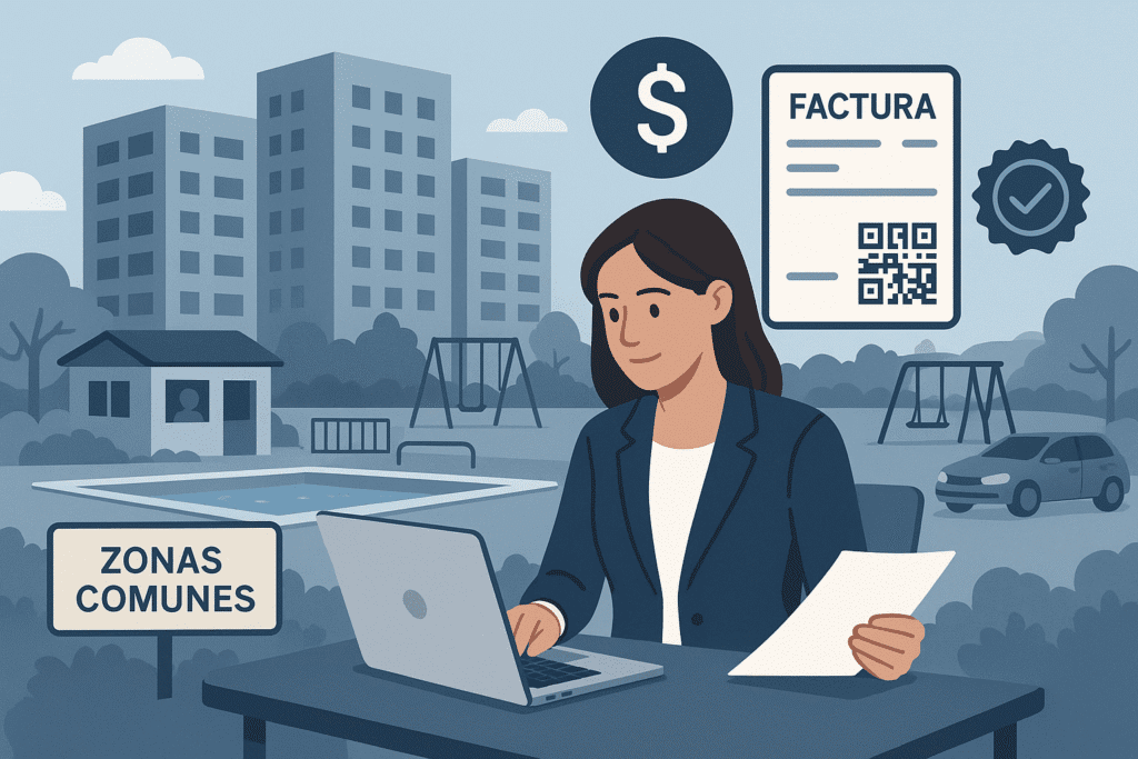Copropiedad prestando servicios con zonas comunes que debe emitir factura electrónica